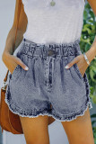 Elastic Waist Ruffle Short Jeans Unishe Wholesale