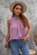 Purple Swiss Dot Smocked Crew Neck Tank