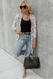 Open Front Leopard Print Cardigan