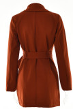 Plain Lapel Collar Open Pockets Jacket