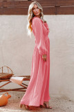 Ruffled V Neck Empire Waist Maxi Dress