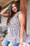 Plus Size Leopard Babydoll Tank Top