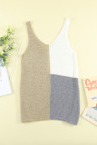 Apricot Color Block Knitted Tank Top