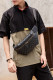 Black Plaid Zipper Clip Closure Funny Pack Waist Bag