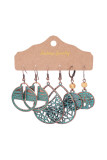 Boho Turquoise Tassle Earring Set MOQ 5 Sets