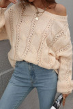 Solid Color Cable Knit Pullover Sweater Unishe Wholesale