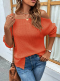Plain Cold Shoulder Strappy Sweaters