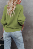 V Neck Turndown Collar Long Sleeve Sweater