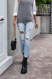 Solid Color Sleeveless Zipper Knitting Sweater Vest