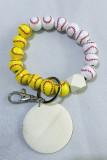 Football Basketball Wool Beading Design Key Ring Pendant MOQ 3pcs