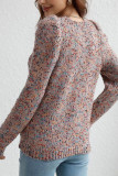 Colorful Spotted Knit Pullover Sweater