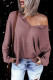Mauve Front Notch Waffle Thermal Top