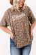 Brown Leopard Print Shift Plus Size Top