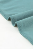 Green Short Sleeves Drape Knit Top
