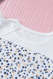 Sky Blue Flutter Shoulder Floral Print Tank Top