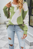 Cow Pattern Button Knitting Pullover Sweater