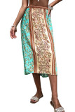 Boho Contrast Color High Waist Skirt Unishe Wholesale