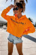 Orange Beautiful Day Letters Graphic Hoodie