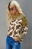 Animal Mixed Printed Long Sleeve Knit Top