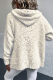 Drawstring Hooded Zipper Knitting Cardigan
