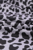 Sequin Shoulder Splicing Leopard Long Sleeve Top