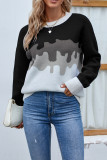 Gradient Color Block Pullover Sweaters