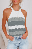 Gray Knit Colorblock Tank Top