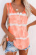 Orange Tie-dye Print Tank Top