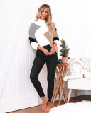 Wave Color Block Pullover Sweaters