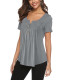 Grey V Neck Top with Button