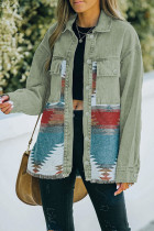 Distressed Aztec Denim Jacket Coat Annishe Boutique Wholesale
