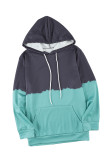 Dip-Dye Colorblock Drawstring Hoodie with Pockets