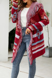 Aztec Tassel Hooded Front Open Cardigan