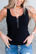 Black Ripped Zipper Tank