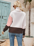 Colorblock Splicing Turtleneck Sweater