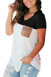 V Neck Top with Pocket