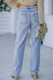 Crossover Waist Ripped Stretch Jeans Pants Unishe Wholesale