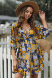 Yellow Ruffle Tiered Babydoll Style Mini Dress