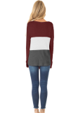 Colorblock Waffle Knit Tops with Pocket
