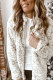 White Leopard Print Zipper Plush Coat