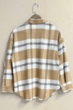 Plaid Button Down Pocketed Shacket Jackets Women UNISHE Wholesale