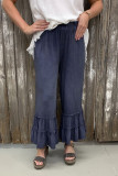 Ruffle Wide Leg Casual Pants Wholesale Boutique