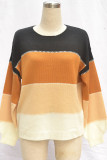 Loose Color Block Pullover Knitting Sweater Unishe Wholesale