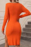 Colorblock Splicing Knitting Dress