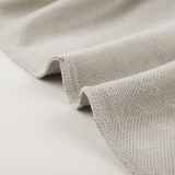 Heathered Print Button Snap Neck Pullover Hoodie