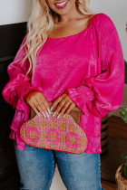 Rose Square Neck Bishop Sleeves Shift Top