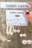 Alloy and Pearl Retro Earrings 6 Pairs Set