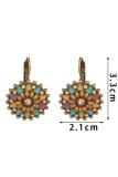 Metal and Stone Western Round Earrings MOQ 5pcs