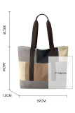 Color Block Canvas Tote Bag MOQ 3pcs