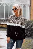 Black Into the Jungle Color Block Hoodie